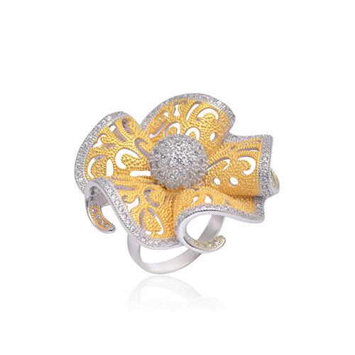 925 Silver Flower Ring For Women - Gold Trove