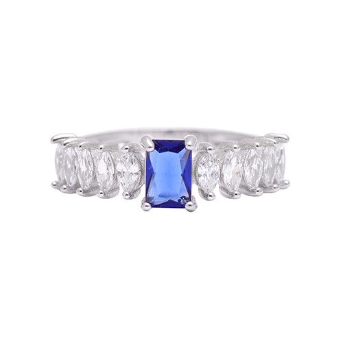 925 Sterling Silver Etetnity Ring For Women Silver Jewelry Party Wear Ring Blue|Green|Pink - Gold Trove