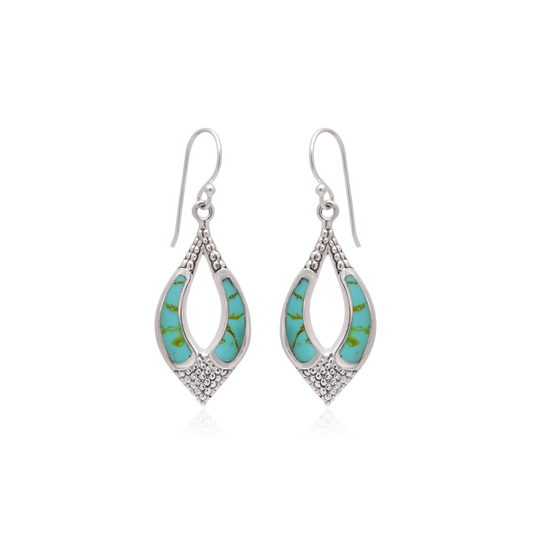 925 Sterling Silver Mother of Pearl Leaf Dangle Earrings for Women