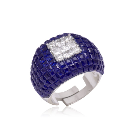 925 Sterling Silver Cocktail Ring For Women Adjustable