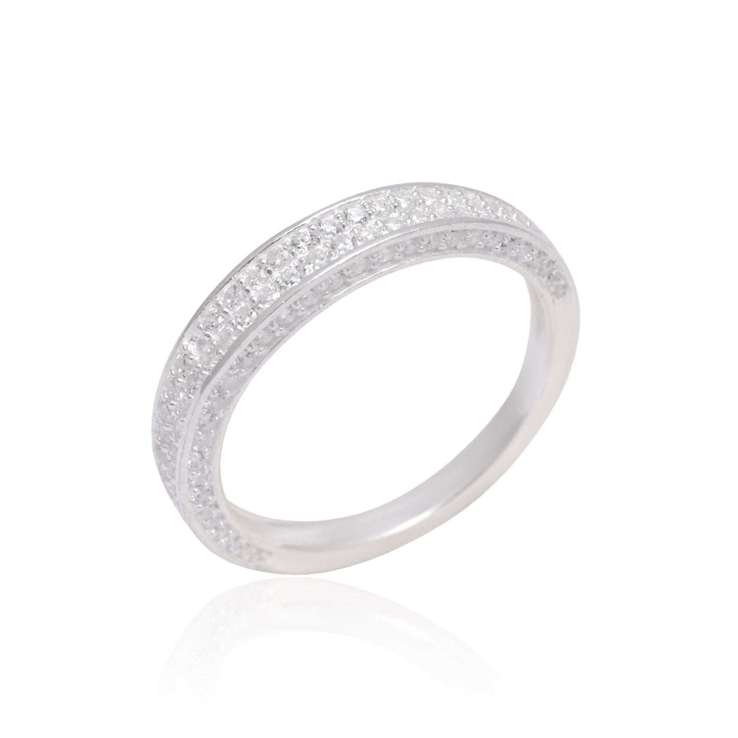 925 Sterling Silver Zircon Band Ring For Women