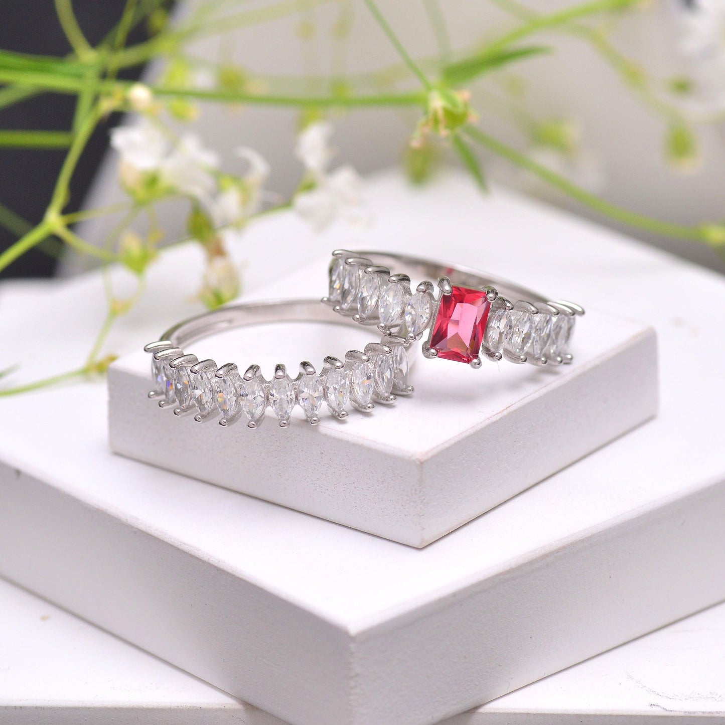 925 Sterling Silver Eternity Ring Set For Women