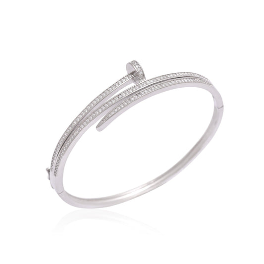 925 Sterling Silver Cuff Nail Bracelet For Women - Gold Trove