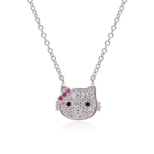 925 Sterling Silver Hello Kitty Pendant Necklace For Women