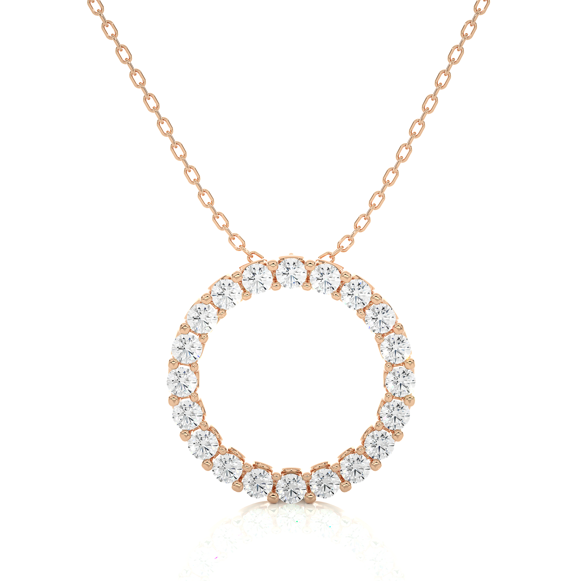 Lab Diamond Eternity Circle Pendant 14K | 18K Rose Gold