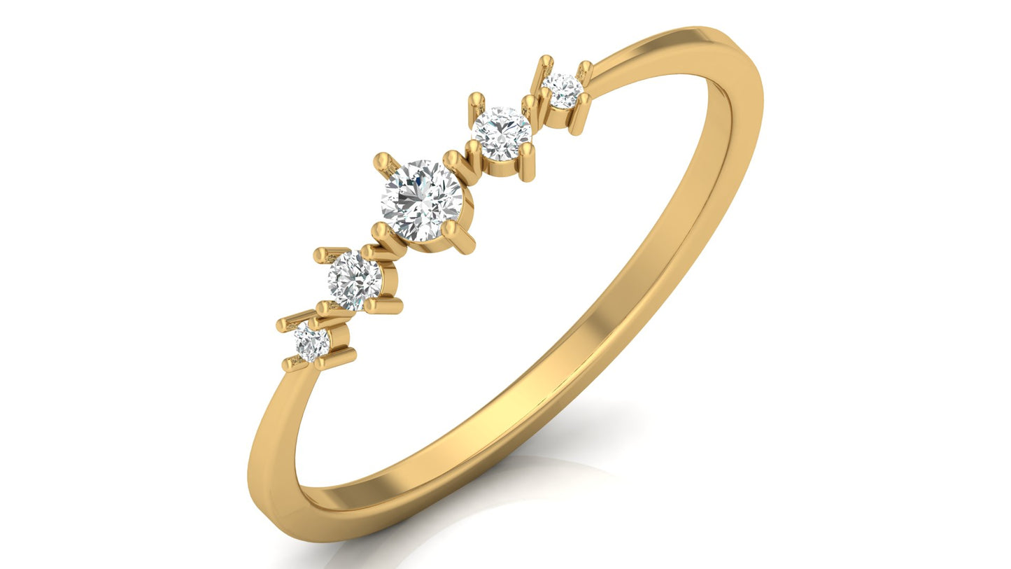 0.12Ct IGI Certified Lab Grown Diamond Delicate Prong Set Diamond Ring 14K | 18K Gold VS1/G