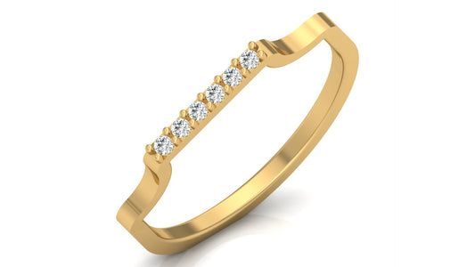 0.06Ct IGI Certified Lab Grown Diamond U-Shape  Ring 14K | 18K Gold VS1/G