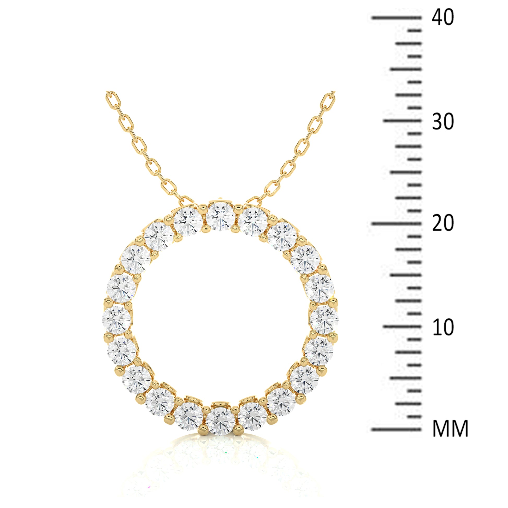 Lab Diamond Eternity Circle Gold Pendant