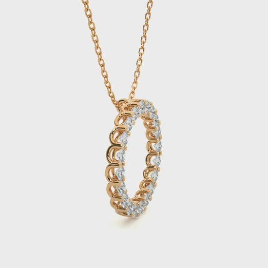 Diamond Eternity Circle Pendant 14K Gold