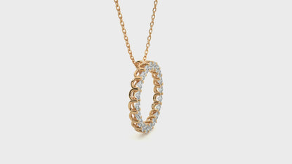 Diamond Eternity Circle Pendant 14K Gold