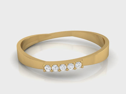 0.02 Ct IGI Certified Lab Grown Diamond Band Ring 14K | 18K Gold VS1/G